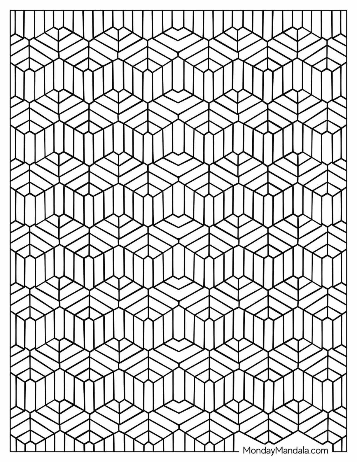 Lined Honeycomb Pattern Coloring Page coloring page