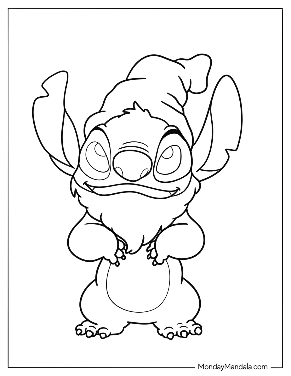 Stitch Gnome Coloring Page With Hat And Beard For Kids coloring page