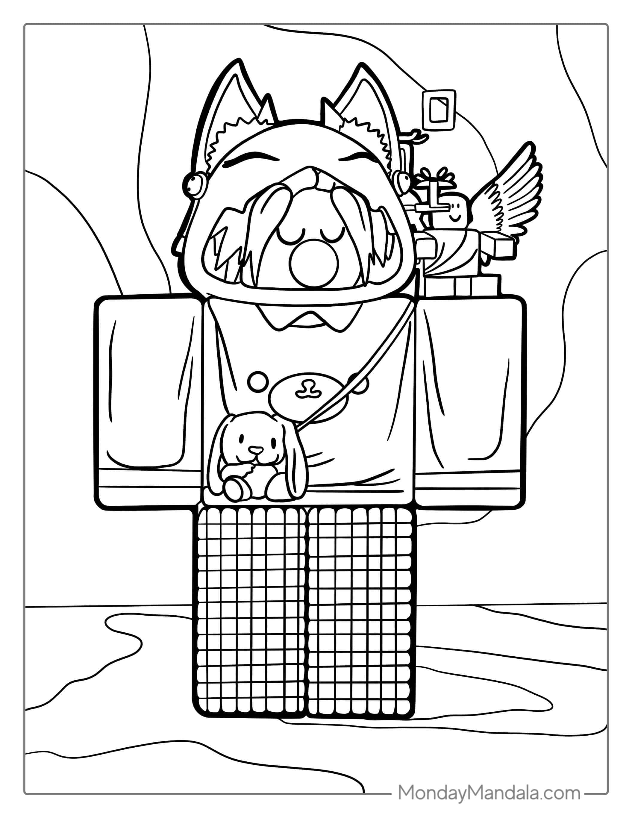 Roblox Kawaii Skin coloring page — printable line art