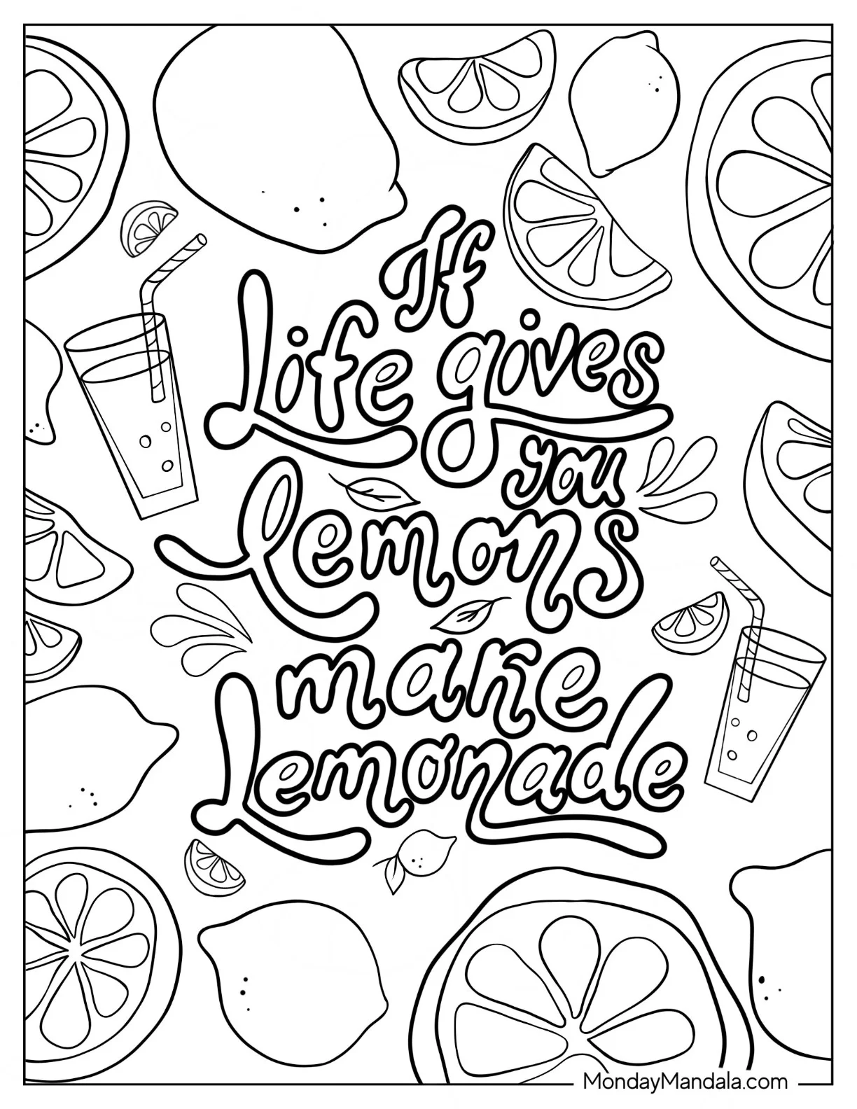 If Life Gives You Lemon Coloring Page Make Lemonade coloring page