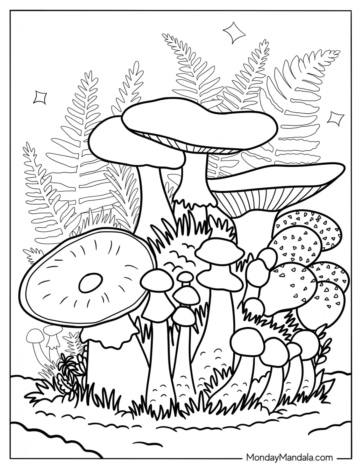 Jack O Lantern Mushroom Coloring Page coloring page