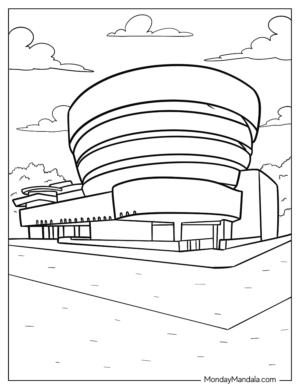 New York Coloring Page Of Solomon R. Guggenheim Museum coloring page