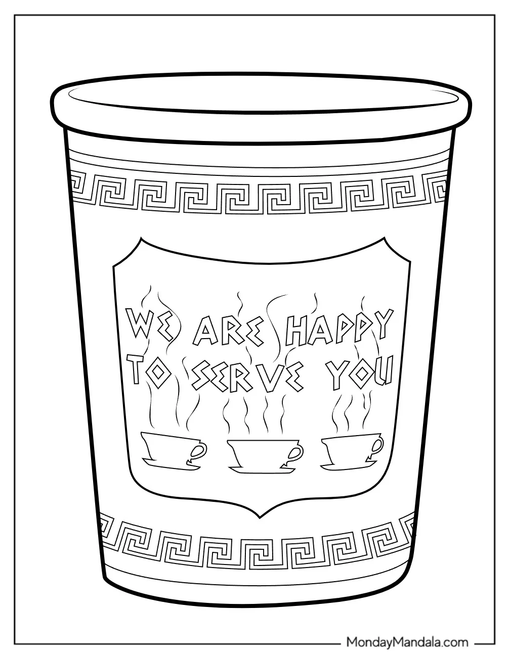 New York Coloring Page Of We Are Happy To Serve You Cup coloring page