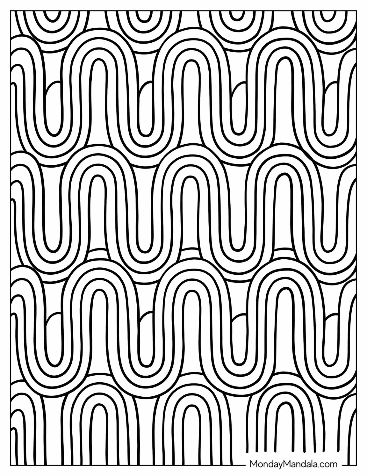 Curved Patterns Coloring Page For Kids coloring page