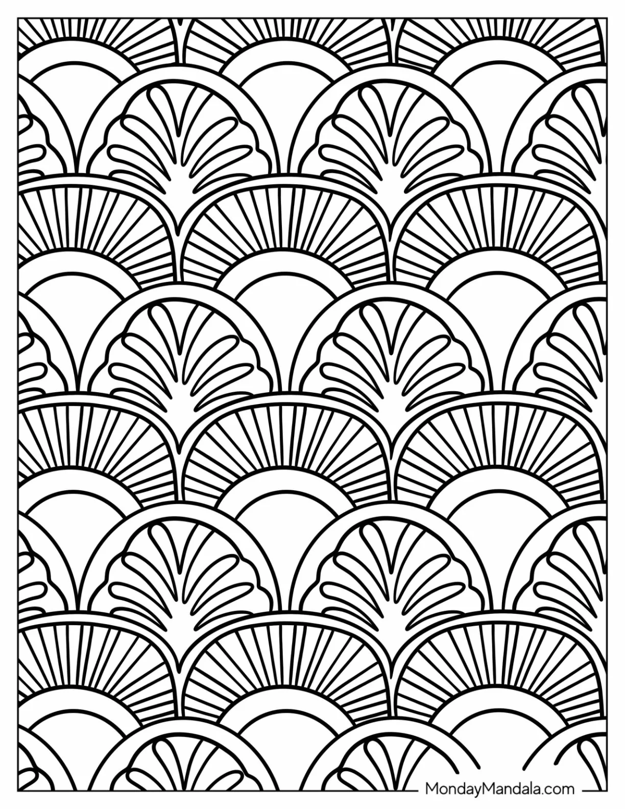 Looping Fruit Halves Pattern Coloring Page coloring page