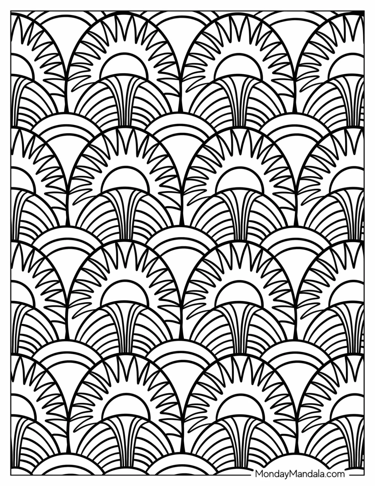 Palm Tree Pattern Coloring Page coloring page
