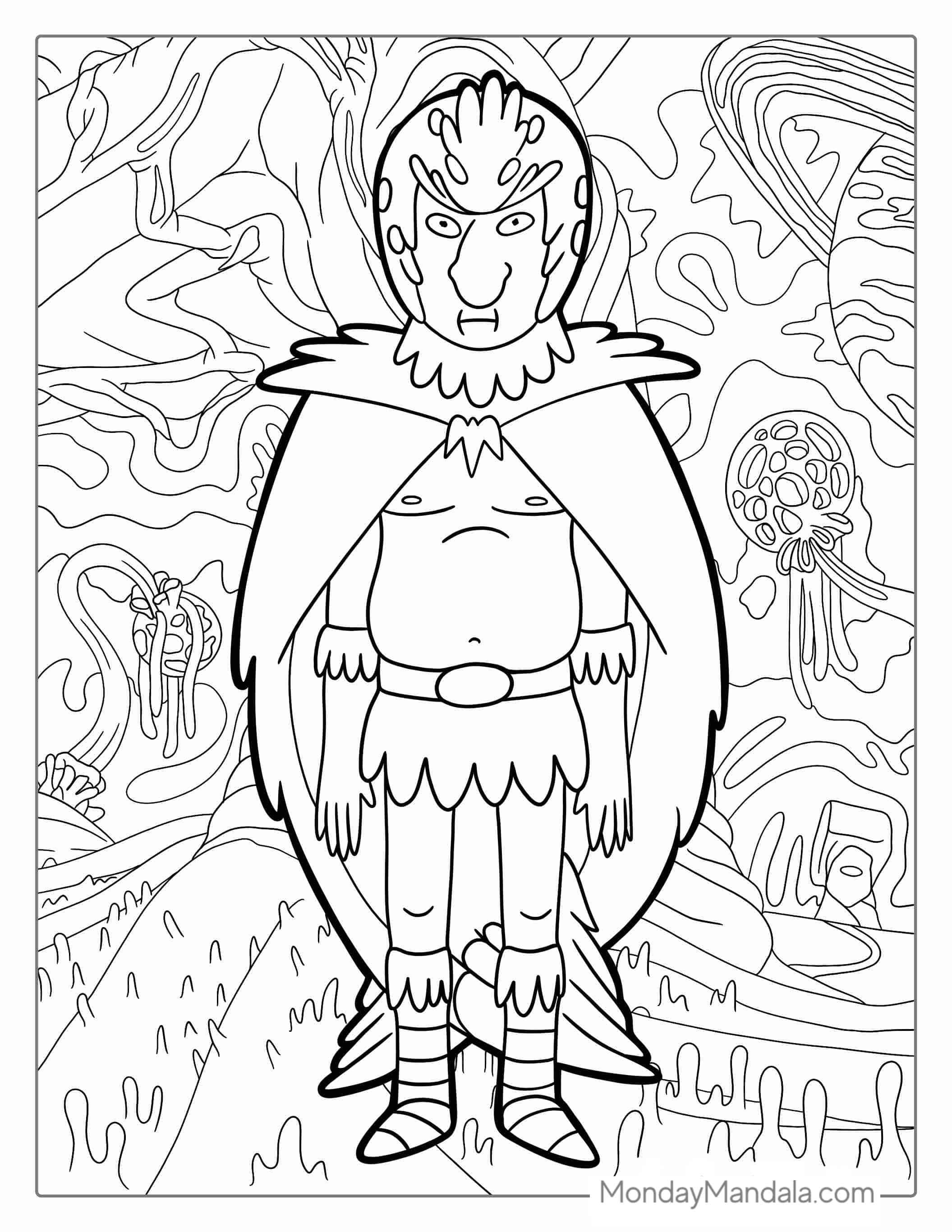 Birdperson From Rick And Morty To Color coloring page