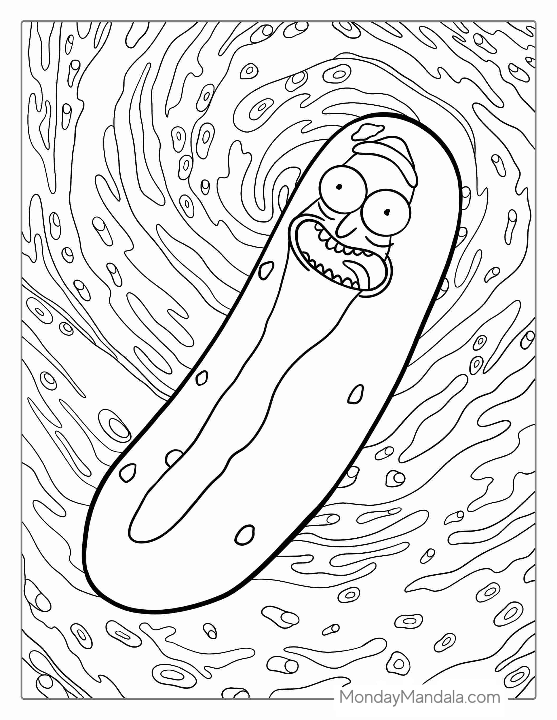 Pickle Rick Coloring Page coloring page