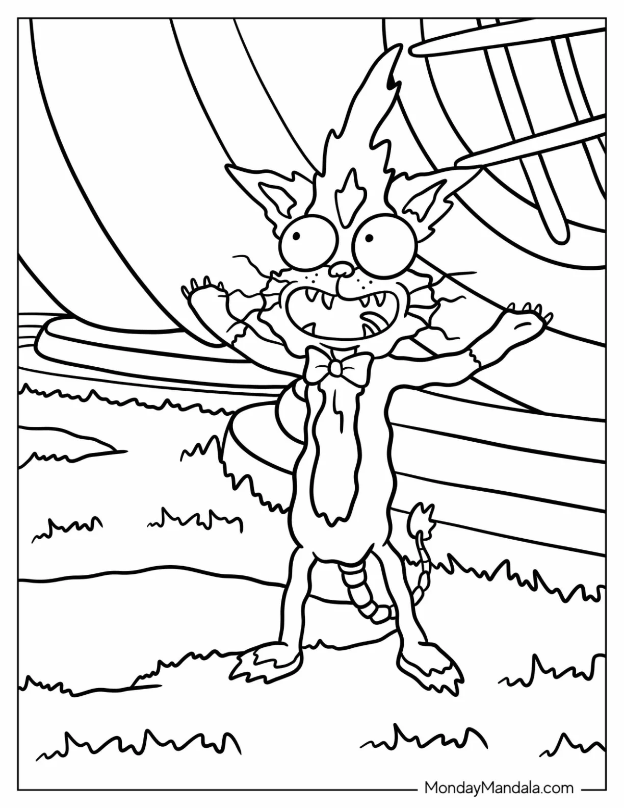 Wild Alien Cat Squanchy Rick and Morty Coloring Page coloring page