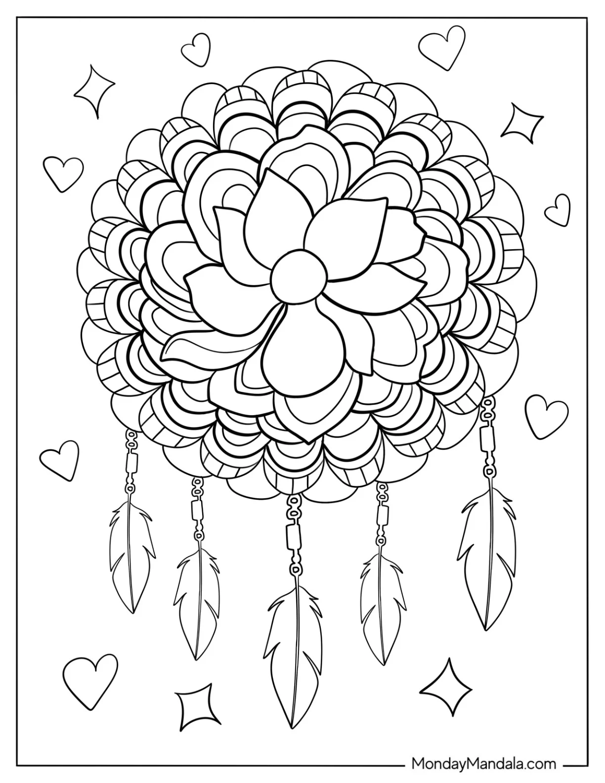 Succulent Coloring Page Dreamcatcher coloring page