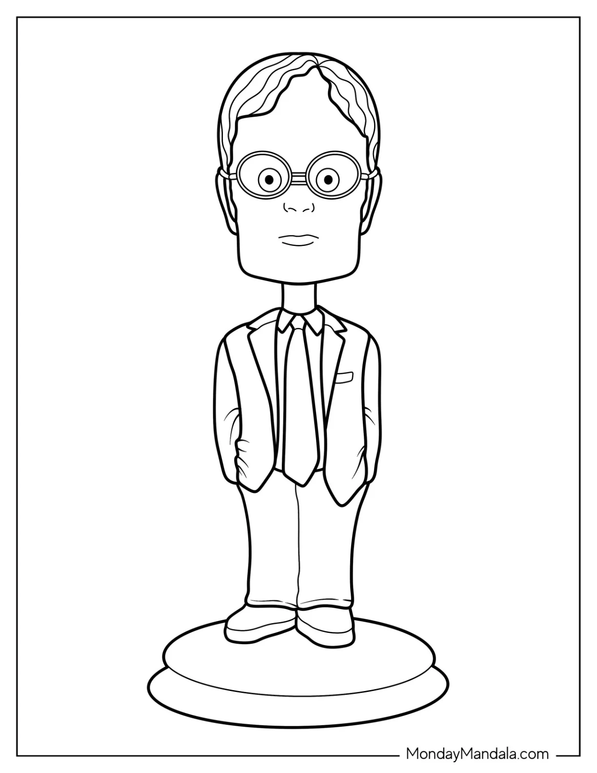 The Office Coloring Page Of Dwight Bubblehead For Kids coloring page