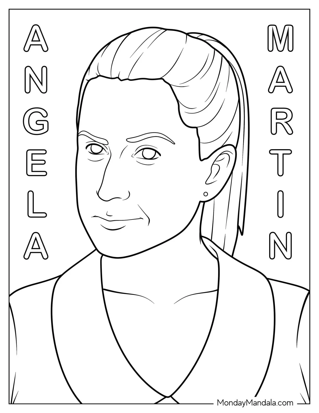 The Office Coloring Page Of Easy Angela Martin Portrait For Kids coloring page