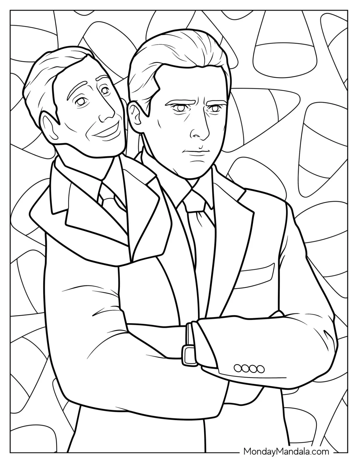 The Office Coloring Page Of Michael Scott With A Puppet coloring page — printable line art