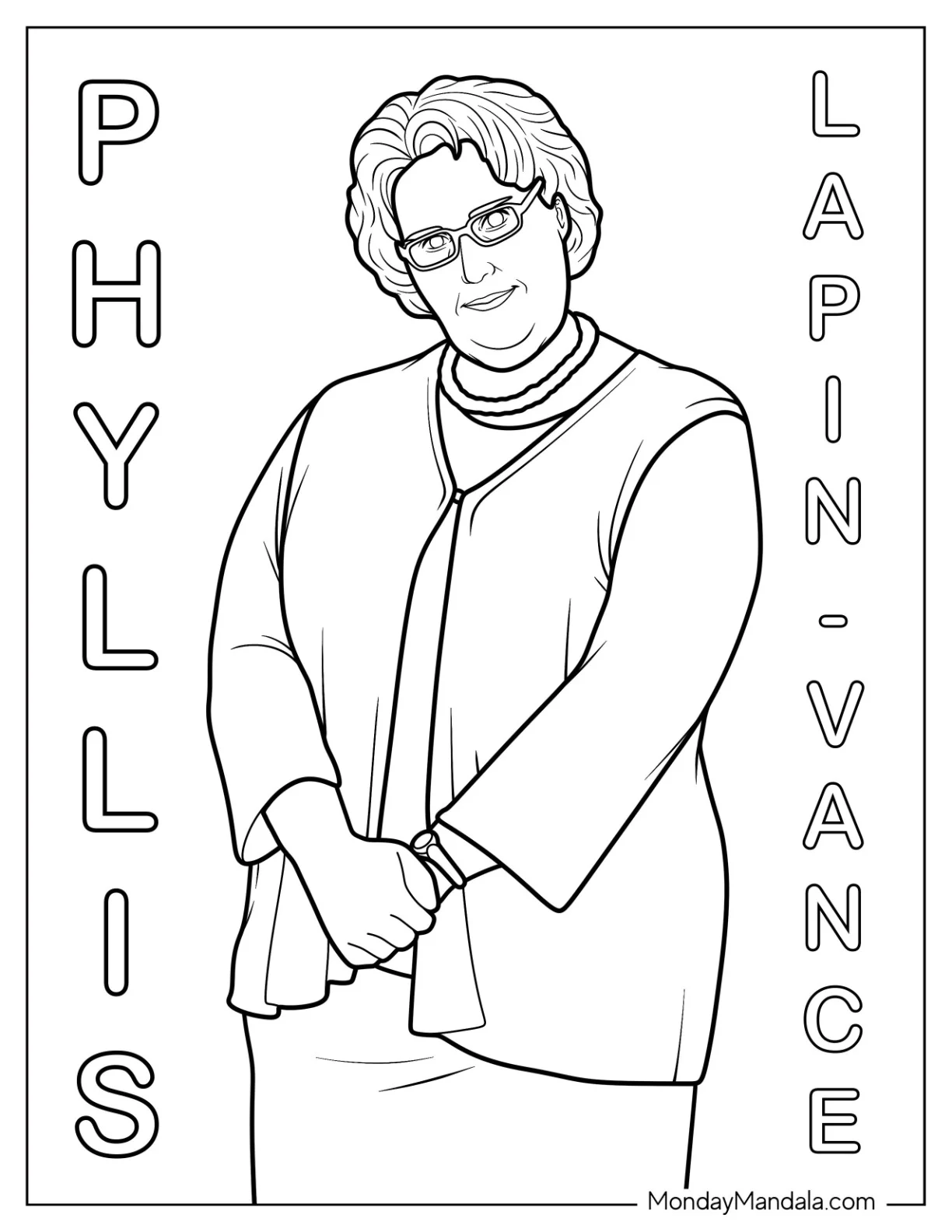 The Office Coloring Page Of Phyllis Lapis Vance coloring page — printable line art