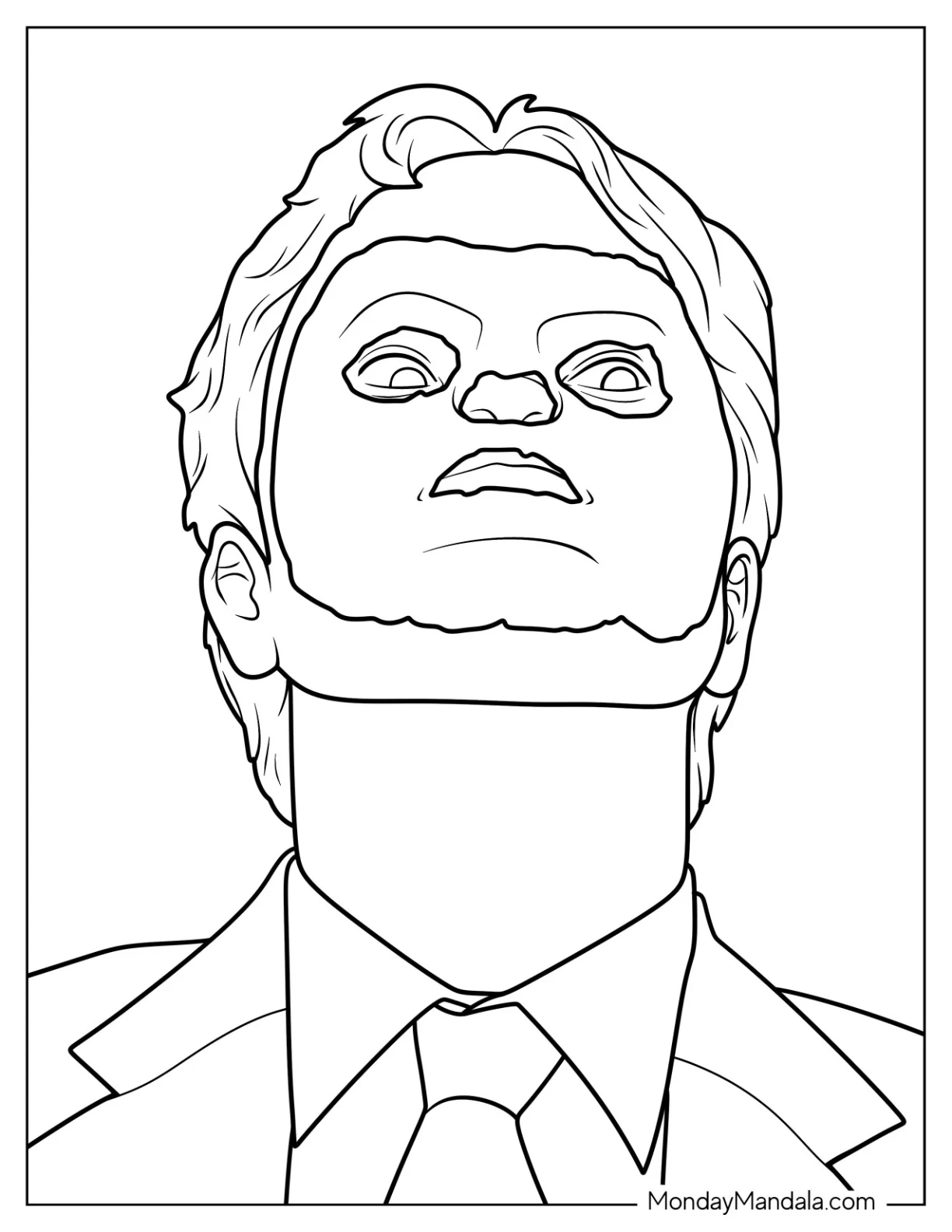 The Office Coloring Page Of Scary Dwight Wearing A Mask coloring page