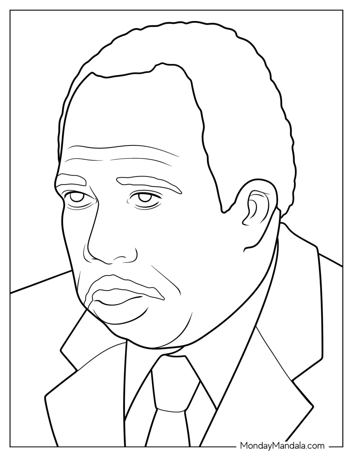 The Office Coloring Page Of Simple Stanley Hudson Rolling His Eyes coloring page