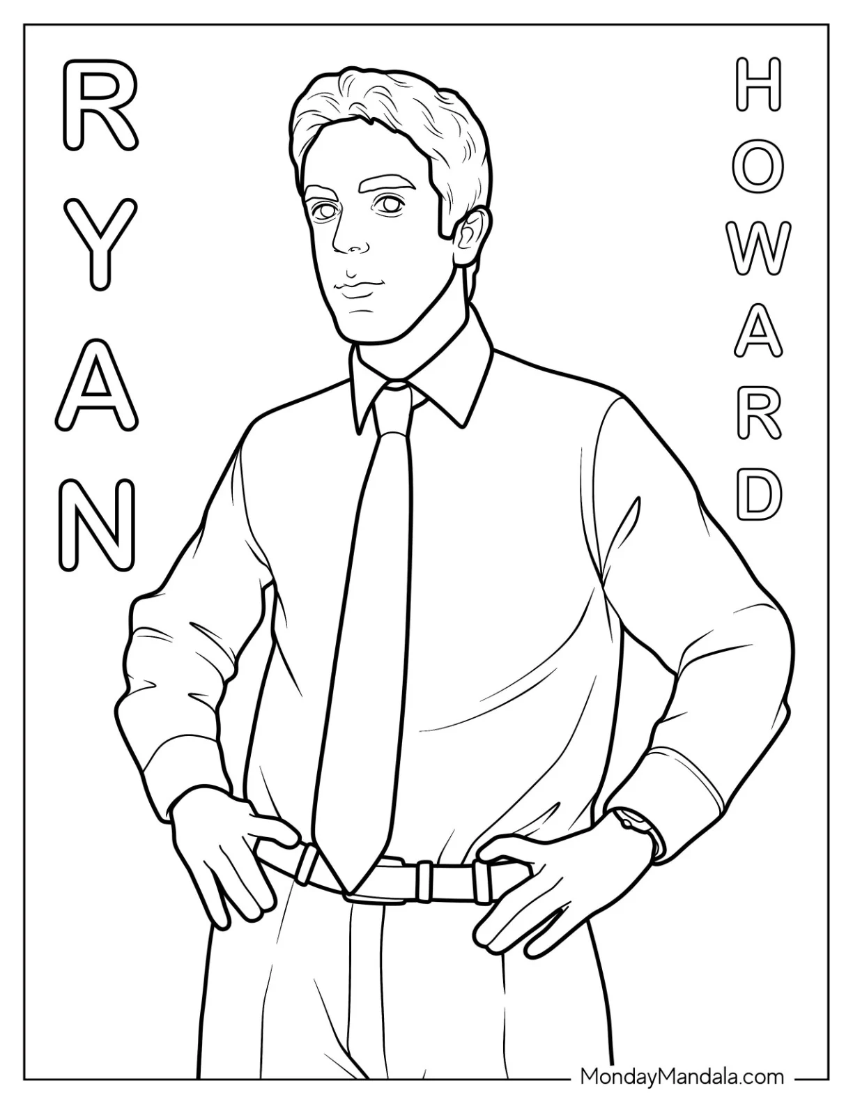 The Office Coloring Page Of Temp  Ryan Howard coloring page — printable line art