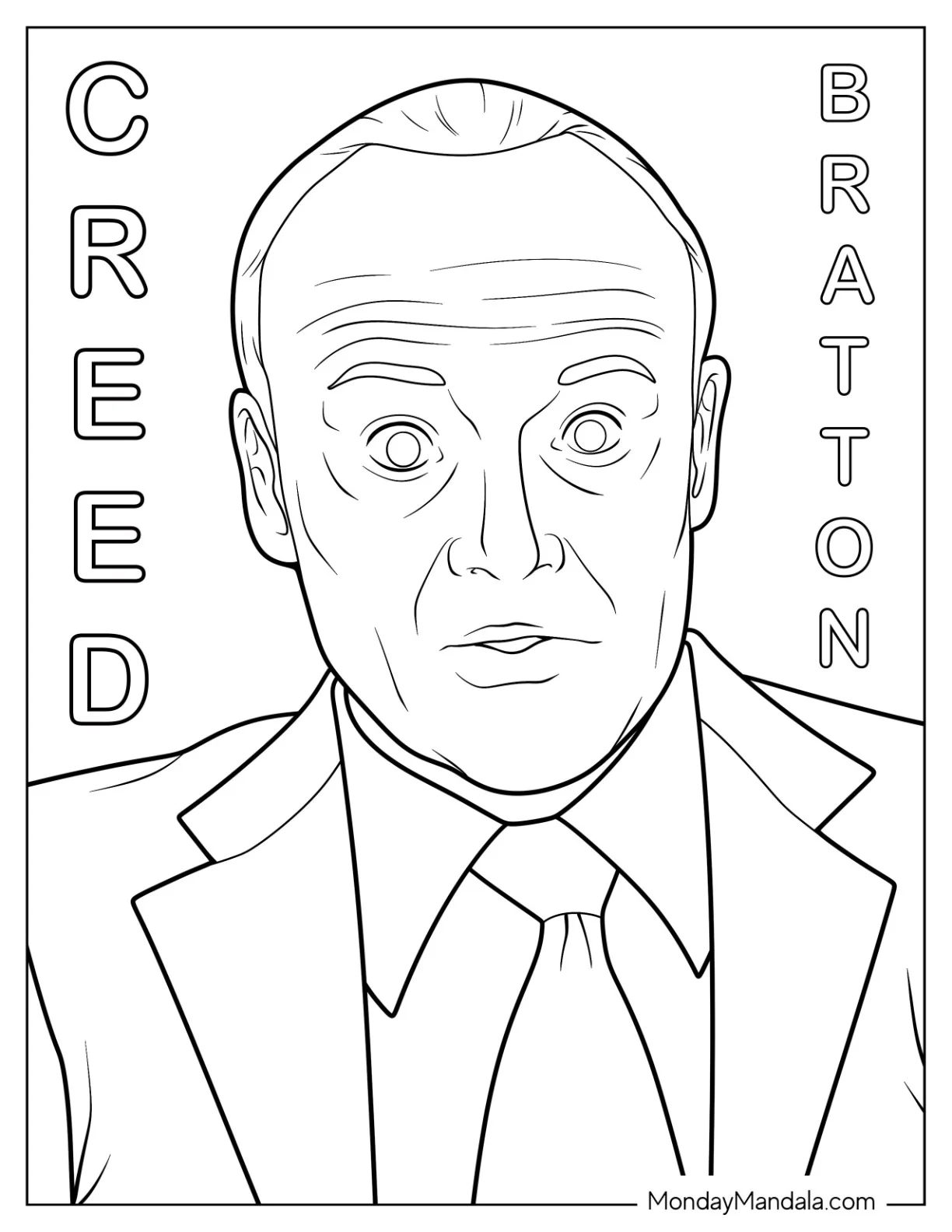 The Office Coloring Page Startled Creed Bratton coloring page