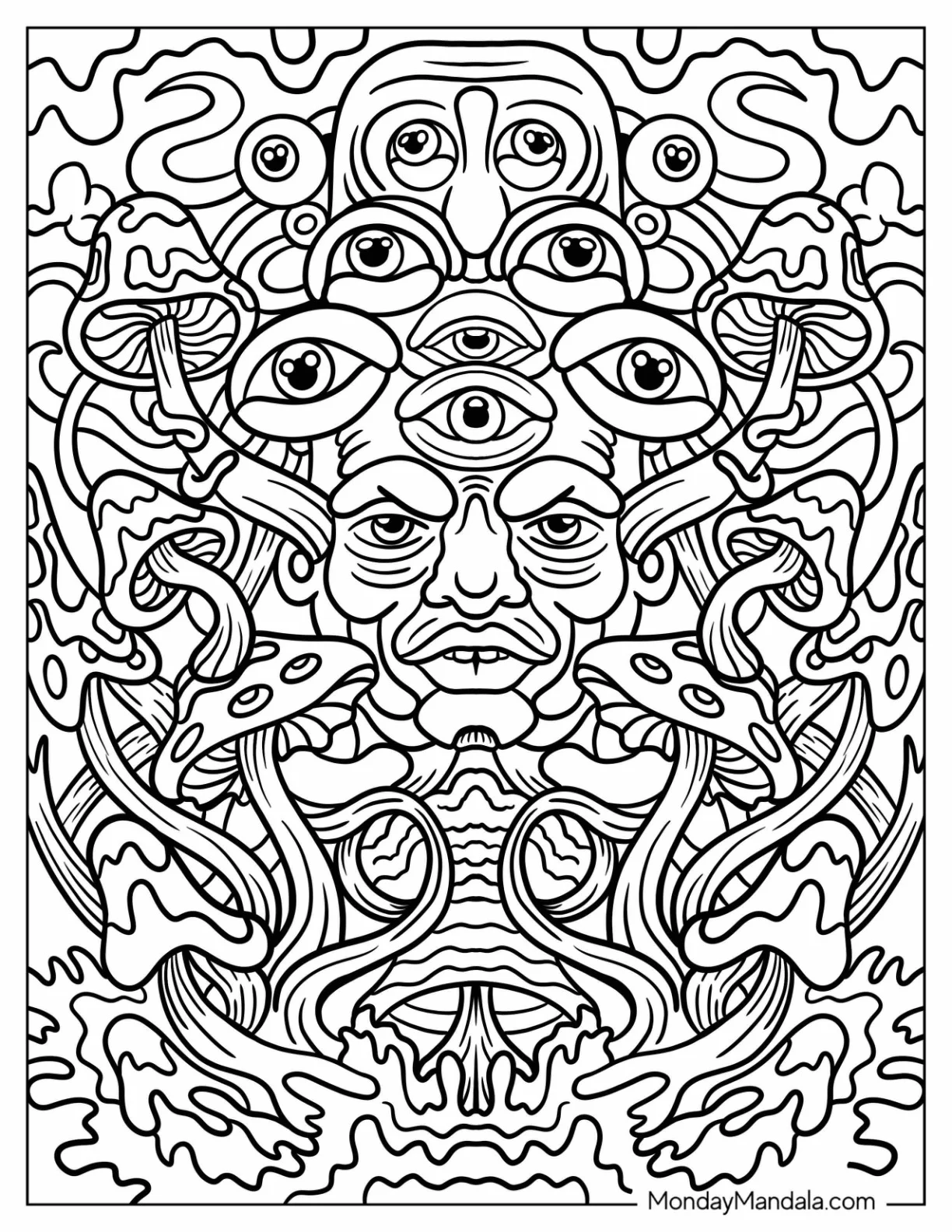 Trippy Coloring Page DNA coloring page