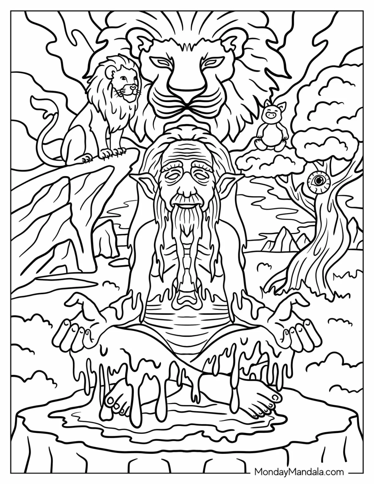 Trippy Coloring Page Of Disney Lion King coloring page