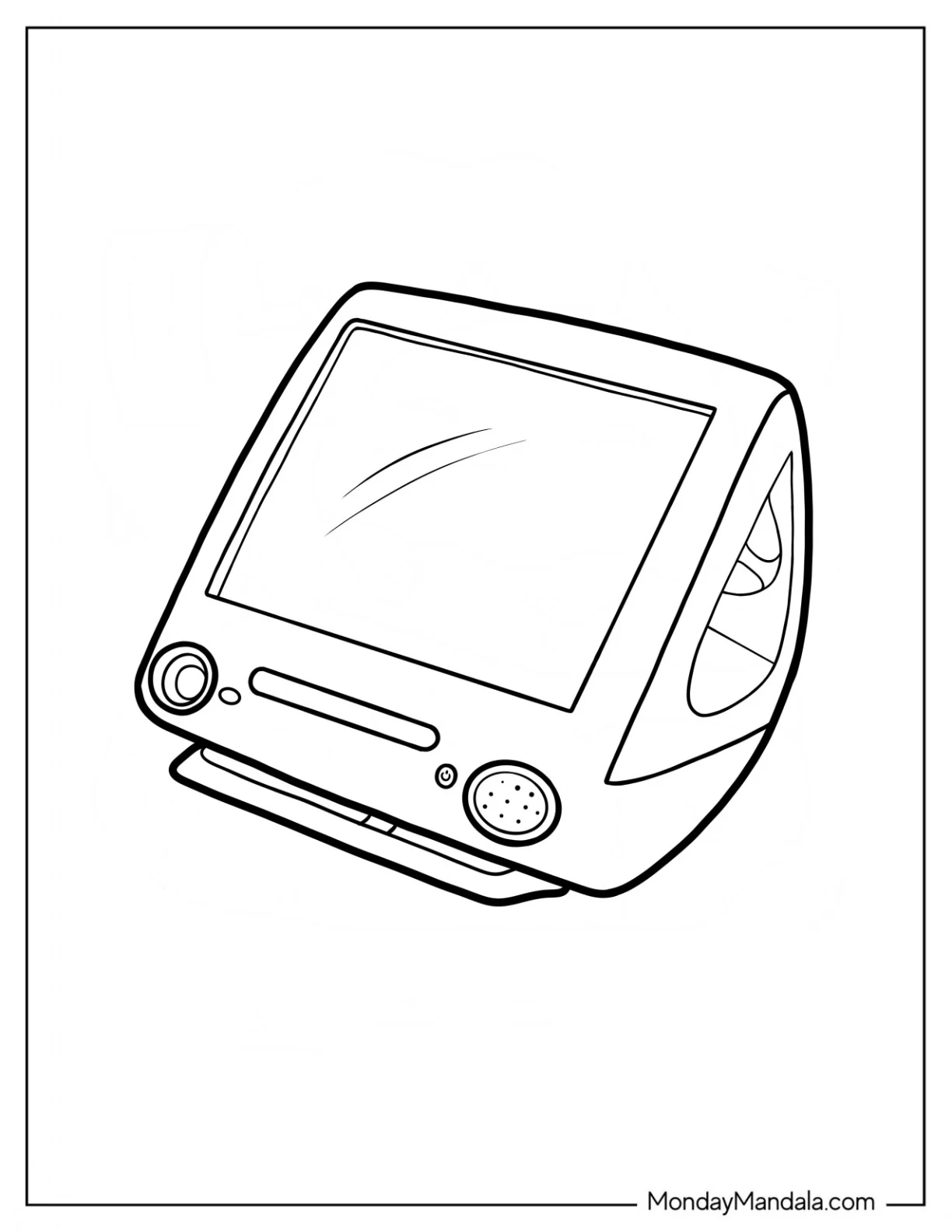 Apple iMac G3 Y2k Coloring Page coloring page