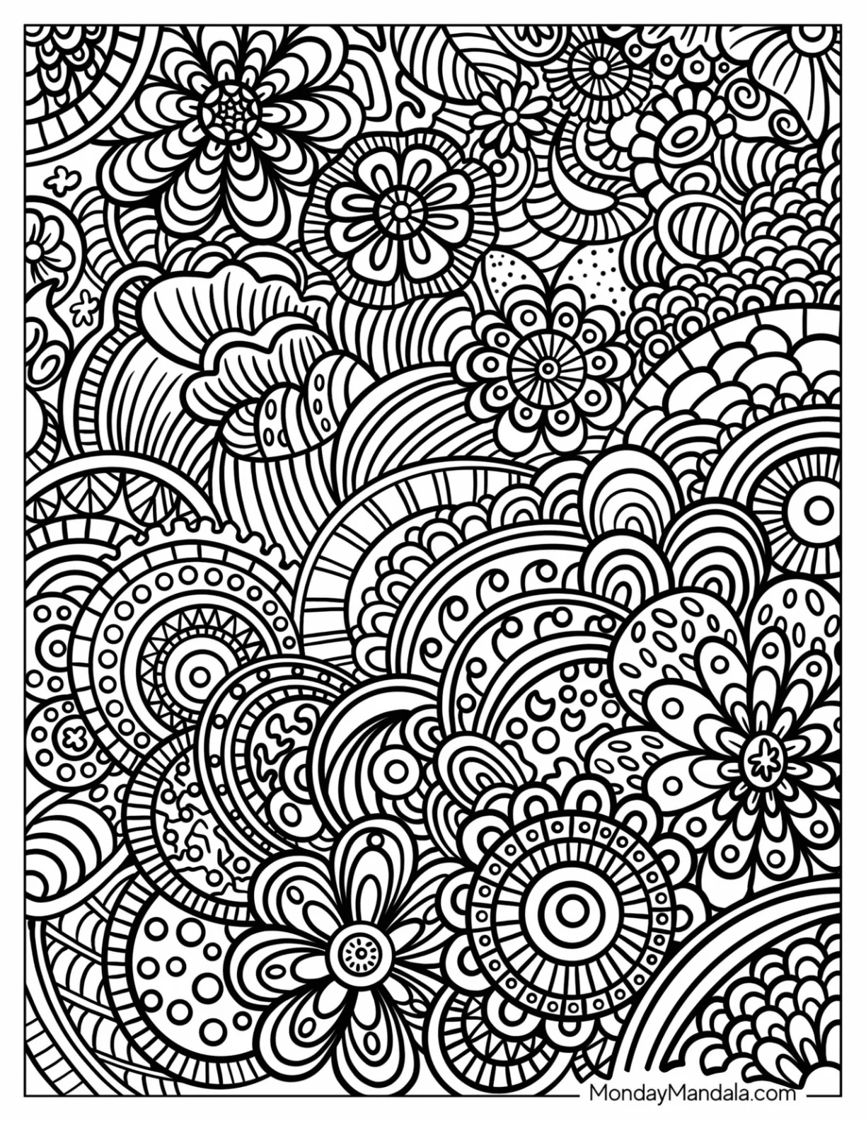Full Page Nature Zentangle Coloring Page coloring page