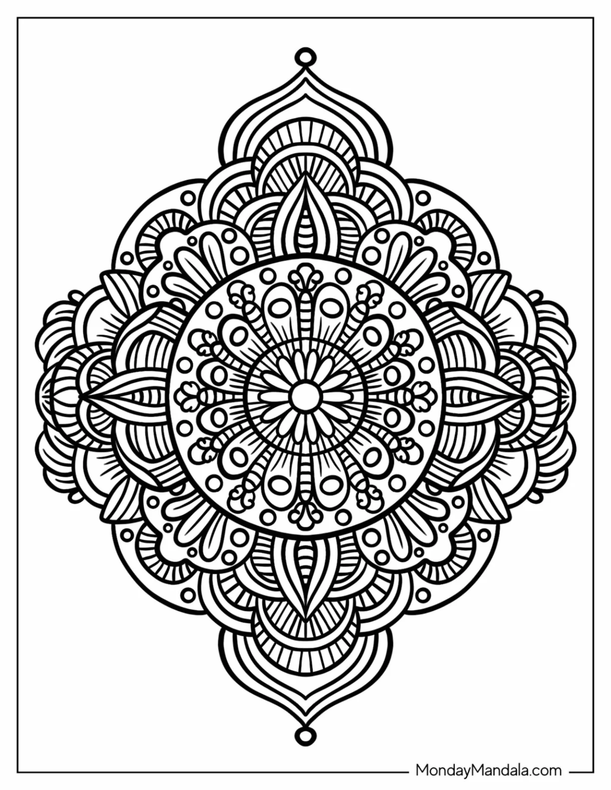 Intricate Flower Zentangle Coloring Page coloring page