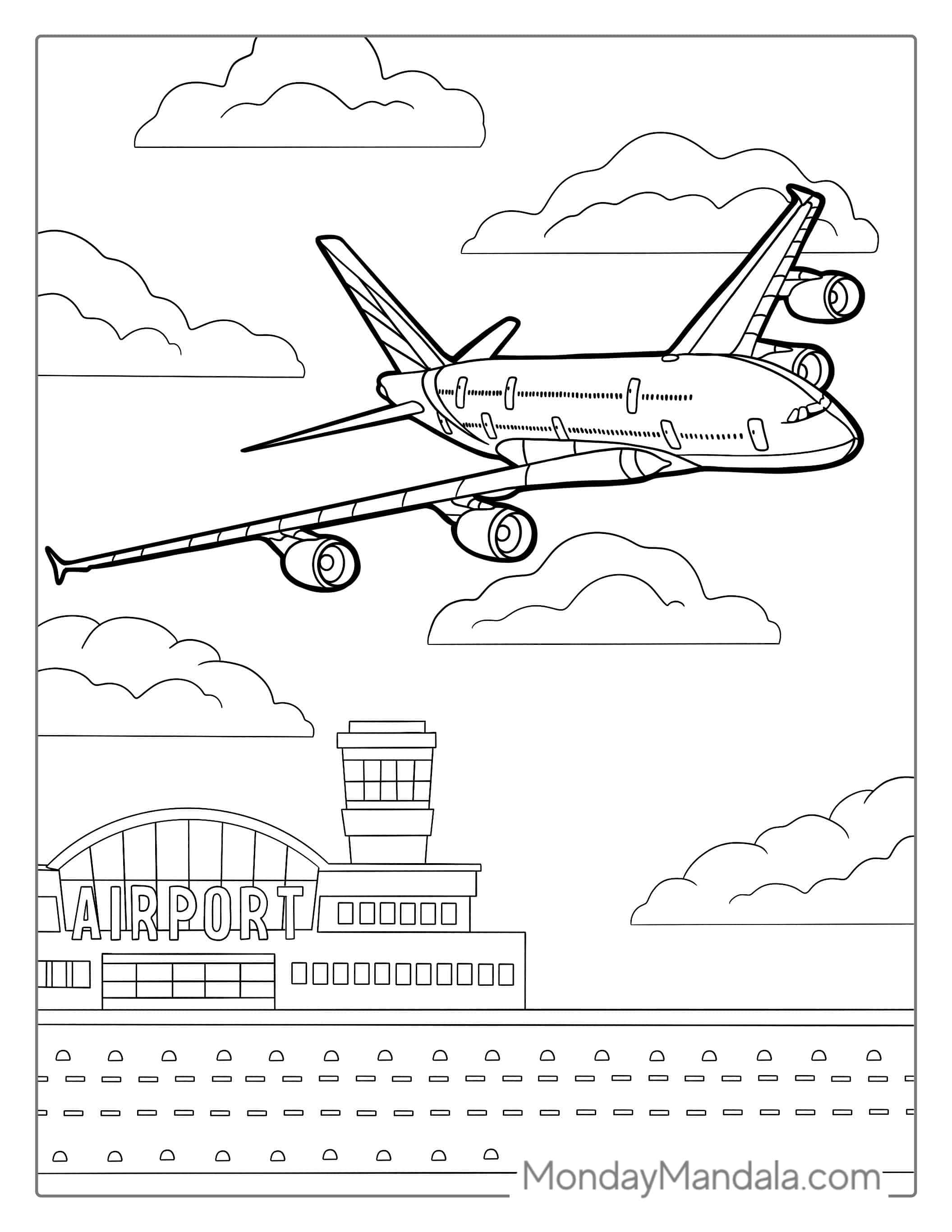 Airbus A320 Double Decker Plane coloring page