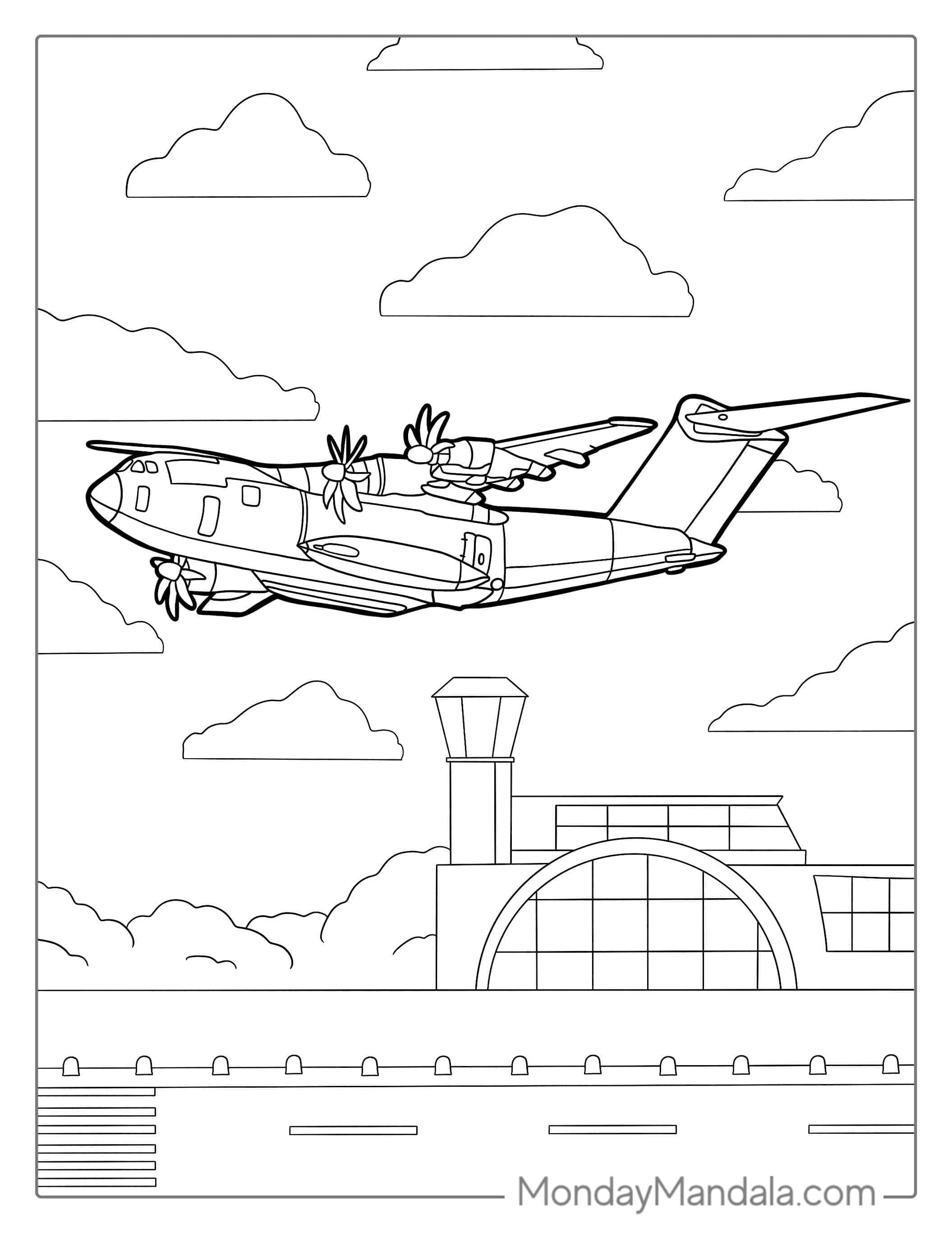 C-17 US Army Plane Coloring Page coloring page