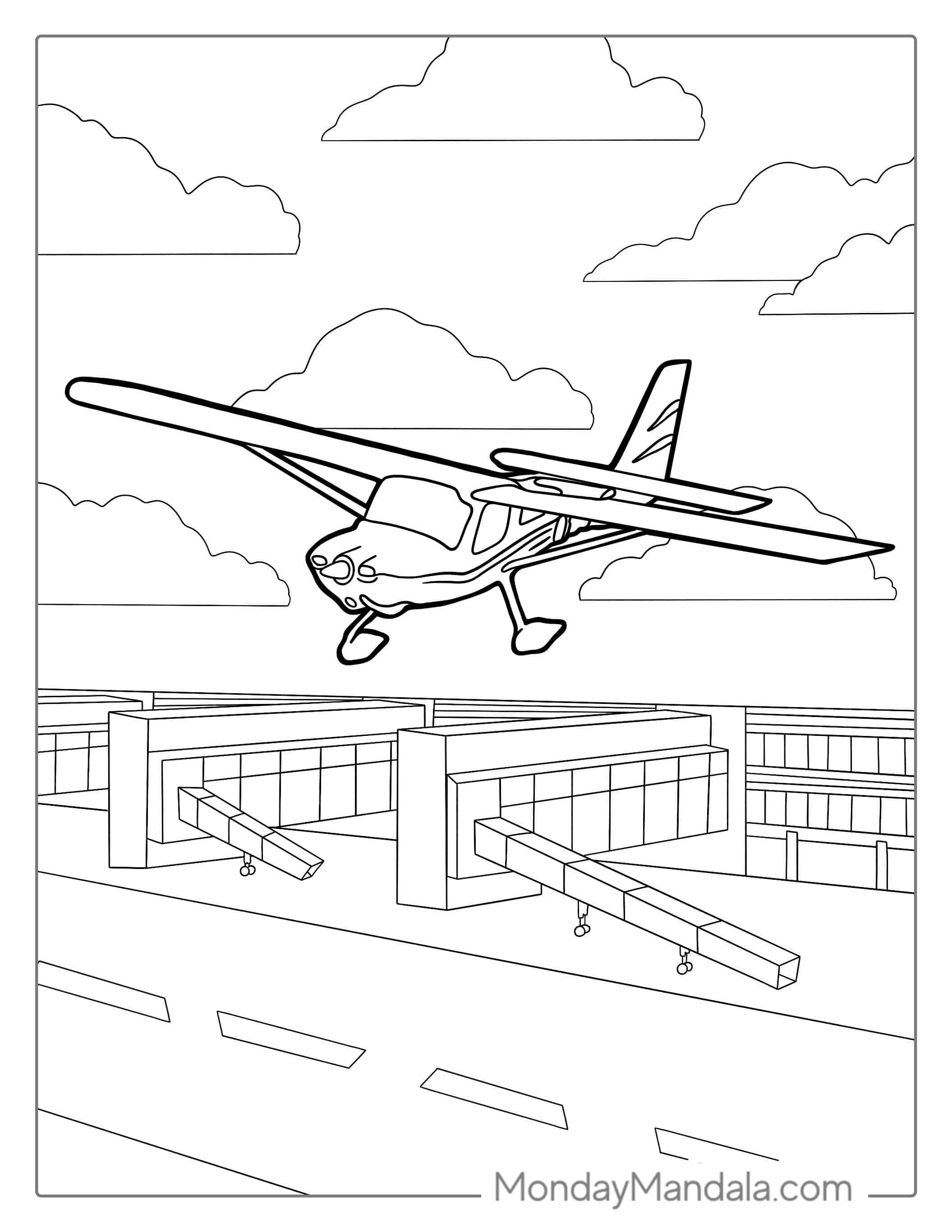 Coloring Page Of Cessna 172 Plane coloring page