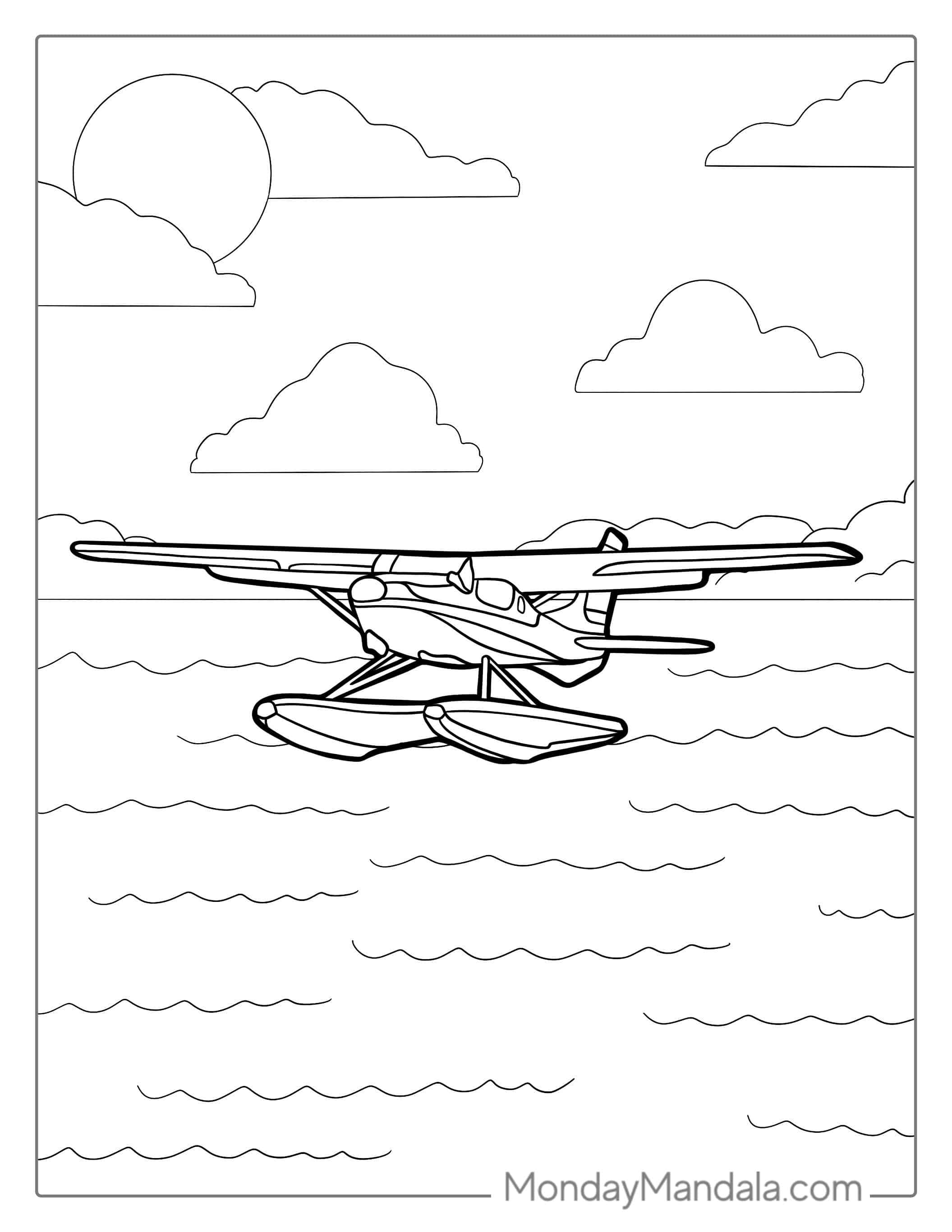 Sea Plane Ready For Take Off coloring page
