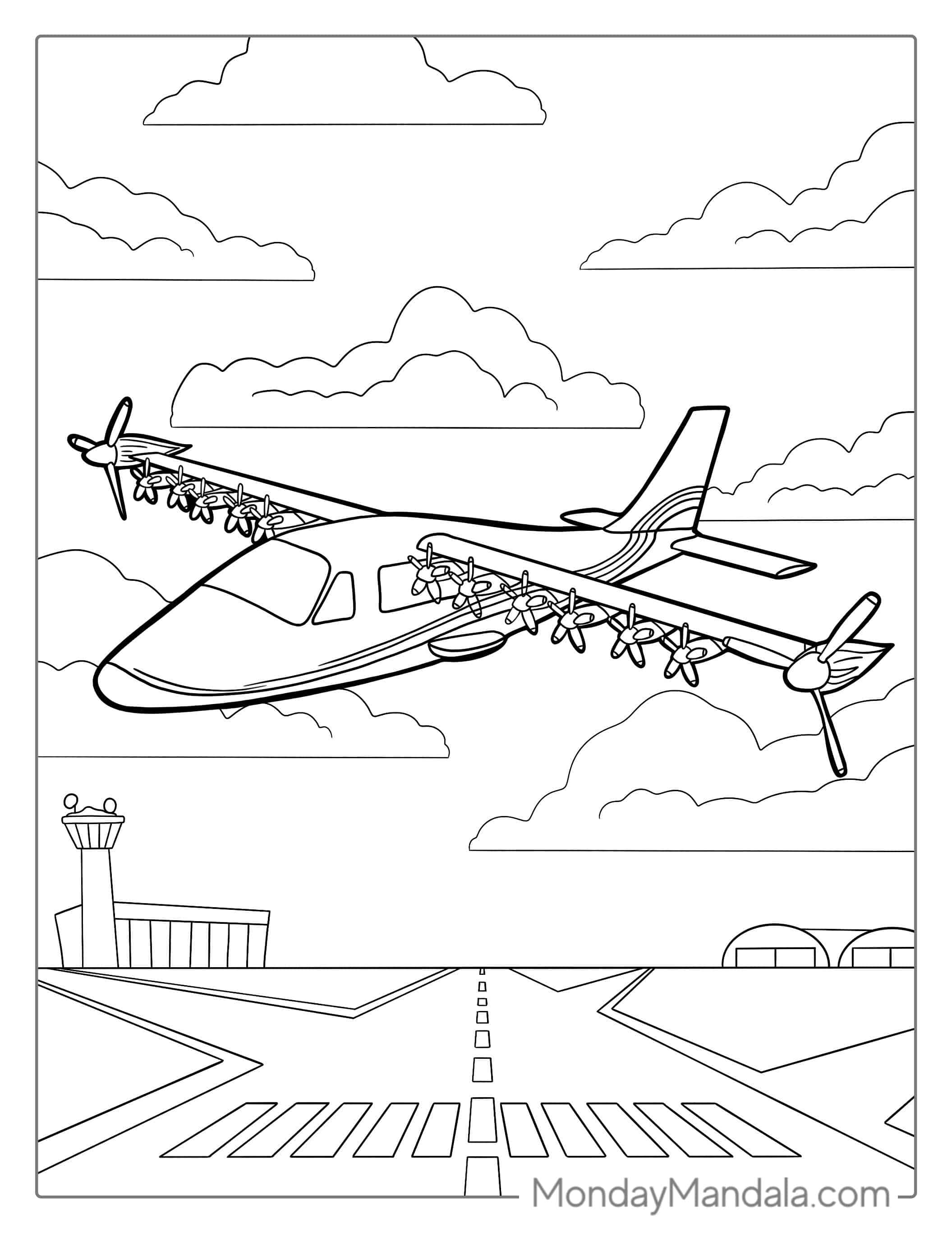 X-57 Maxwell Plane To Color coloring page