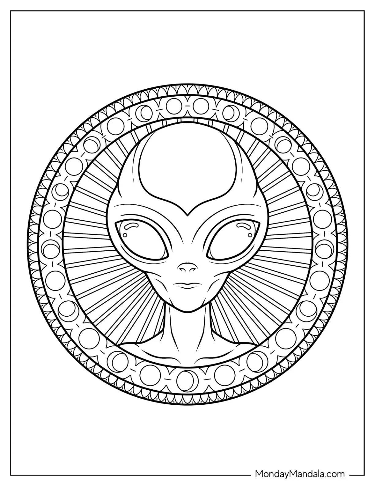 Alien Mandala coloring page