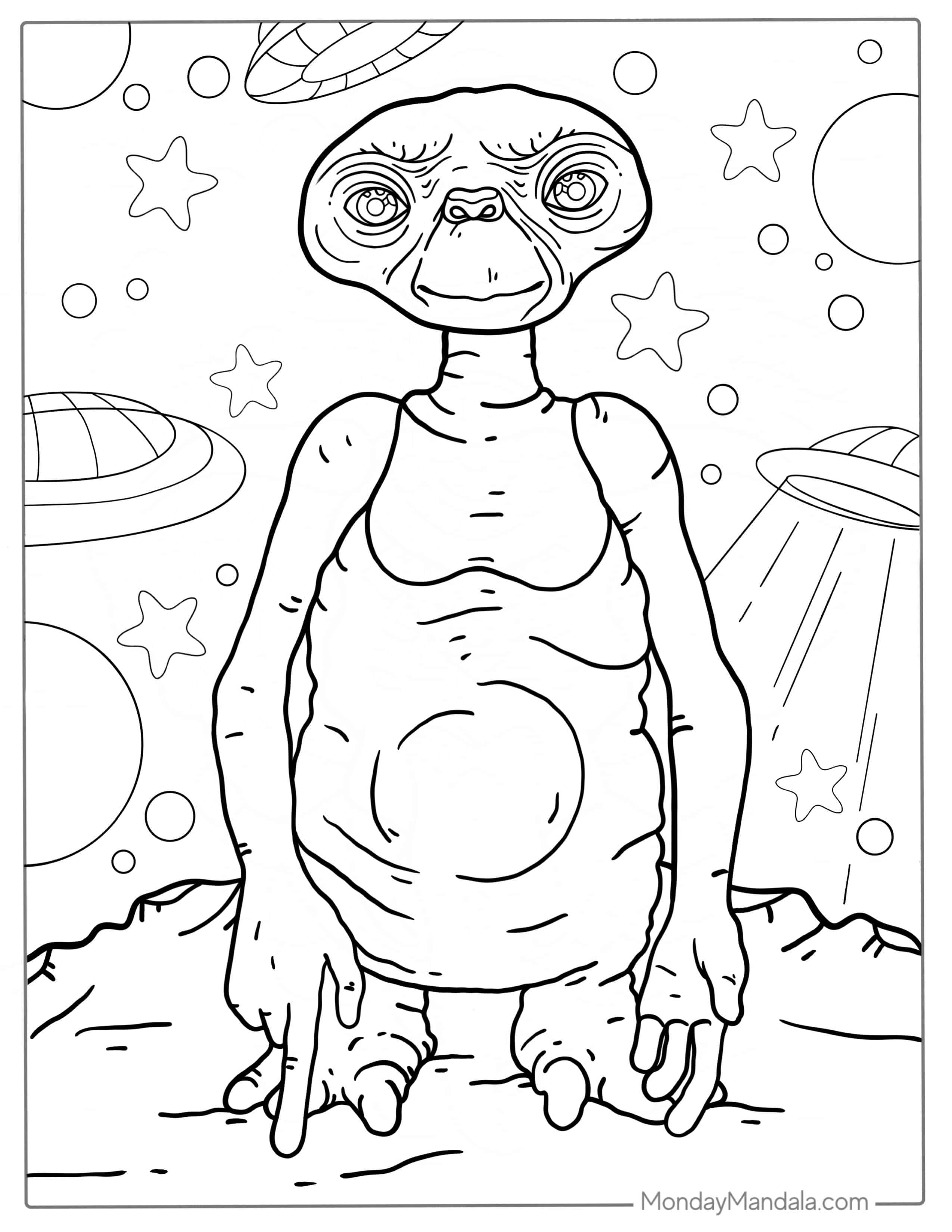 E.T. Alien Coloring Page coloring page