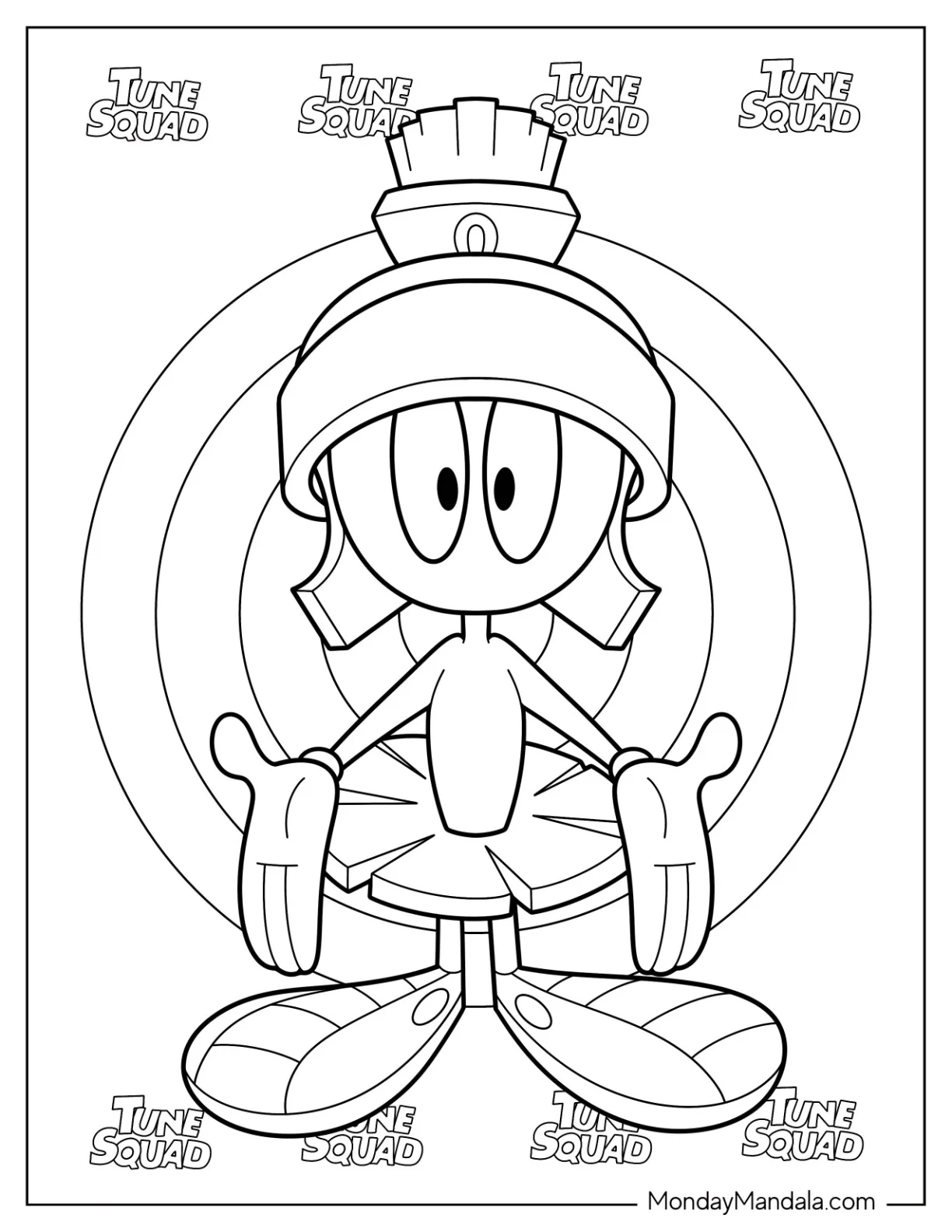 Marvin the Martian Looney Tunes Alien Coloring Page coloring page