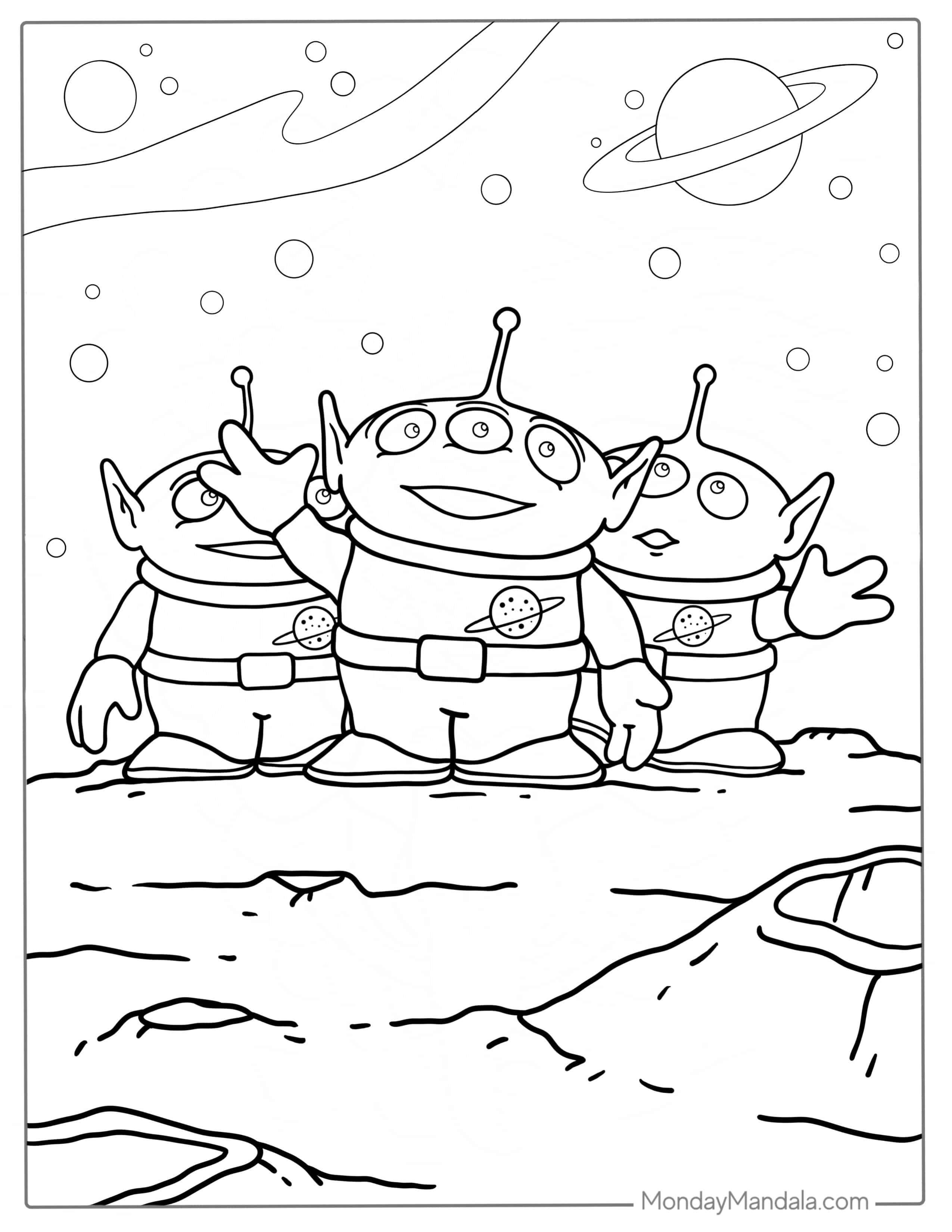 Toy Story Aliens Coloring Page coloring page