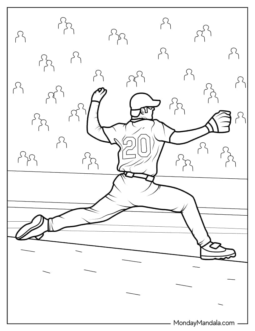 Baseball Pitcher Coloring Page coloring page