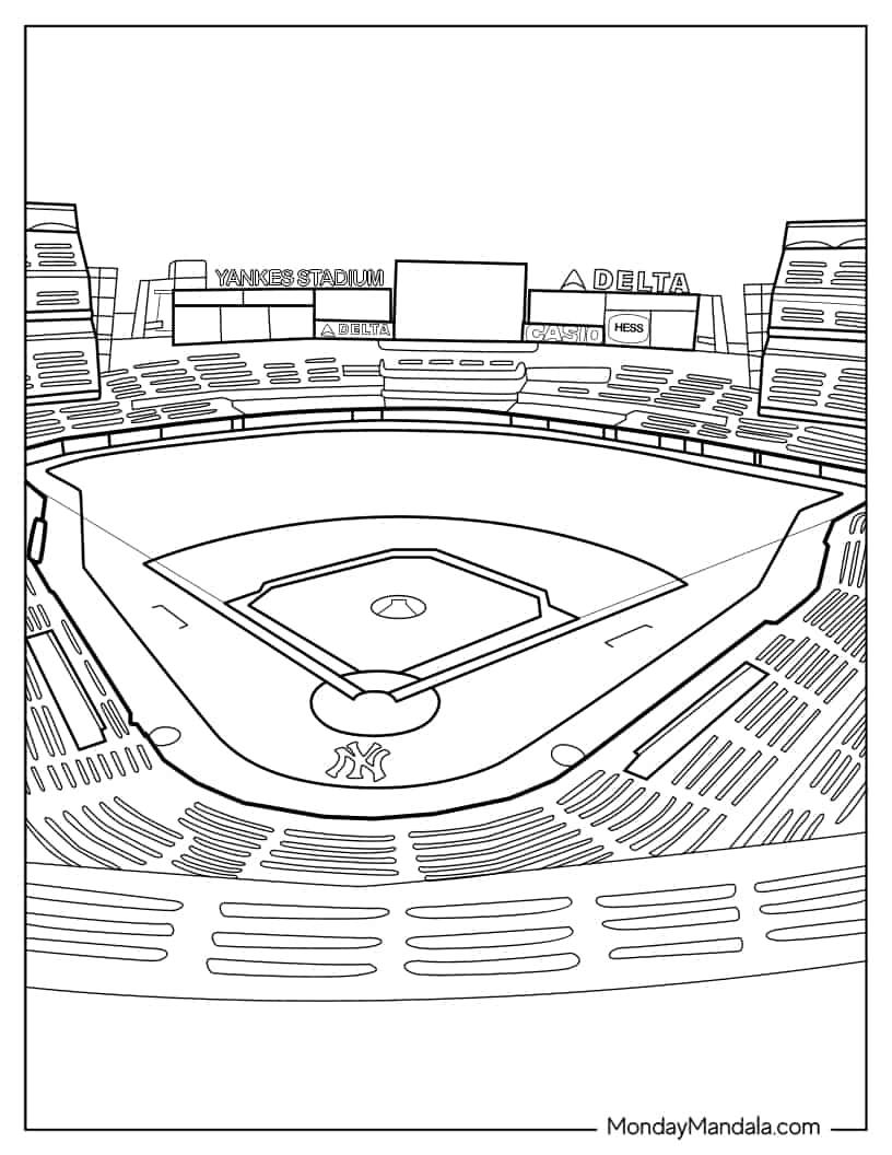 Baseball Stadium Coloring Page coloring page