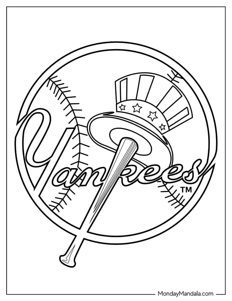 New York Yankees Baseball Team Logo To Color coloring page