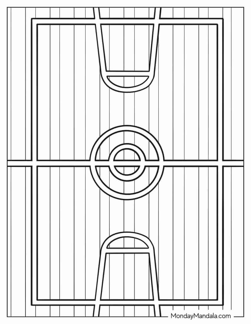 Basketball Court To Color coloring page