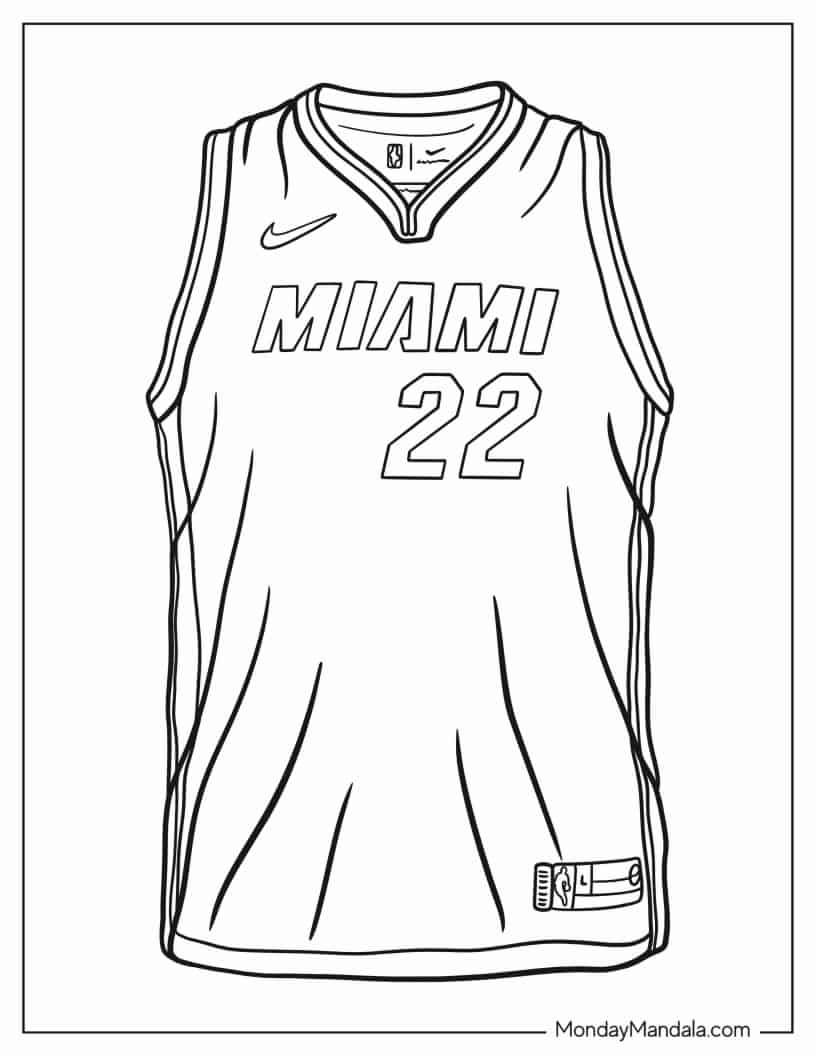 Coloring Page Of Miami Heat Jersey coloring page