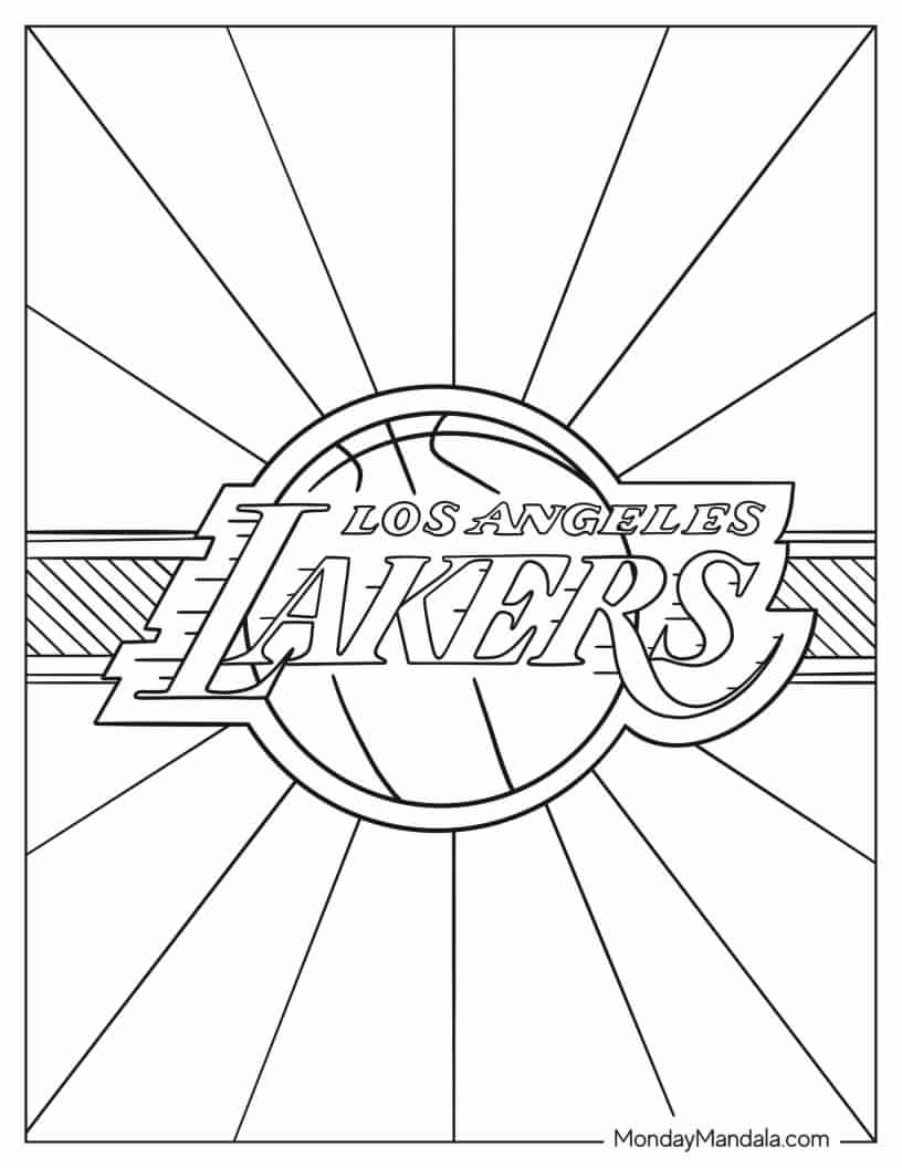 Coloring Sheet Of LA Lakers Logo coloring page — printable line art