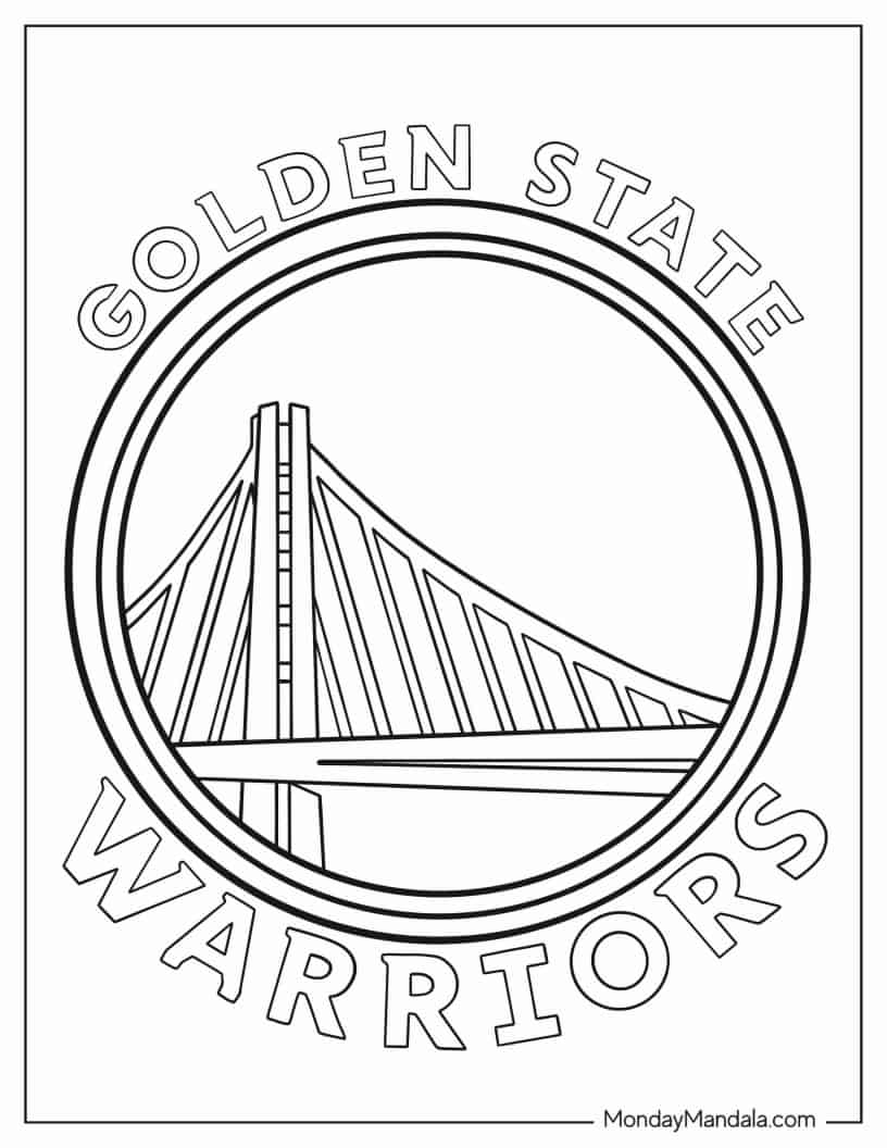 Golden State Warriors To Color coloring page — printable line art