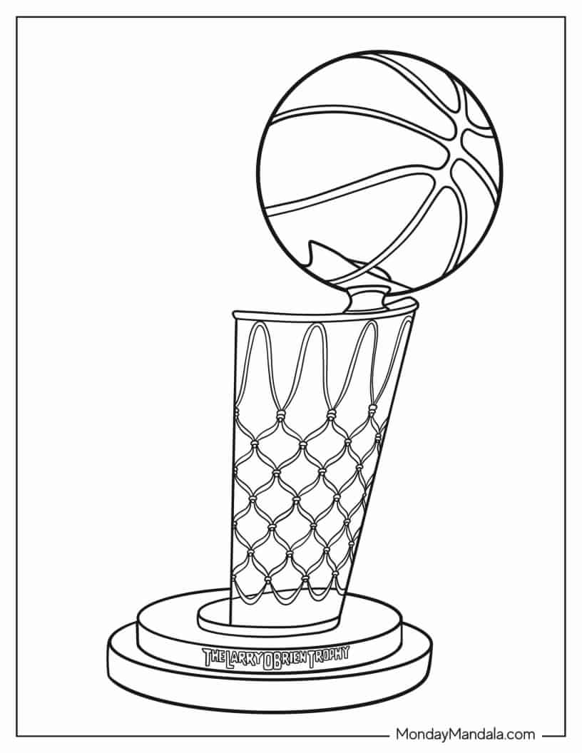 NBA Larry O_Brien Championship Trophy To Color coloring page — printable line art