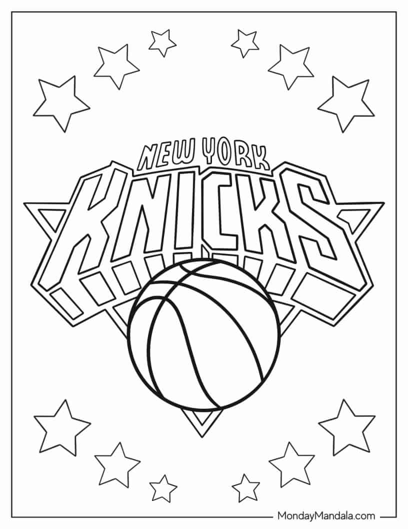 New York Knicks Logo To Color coloring page