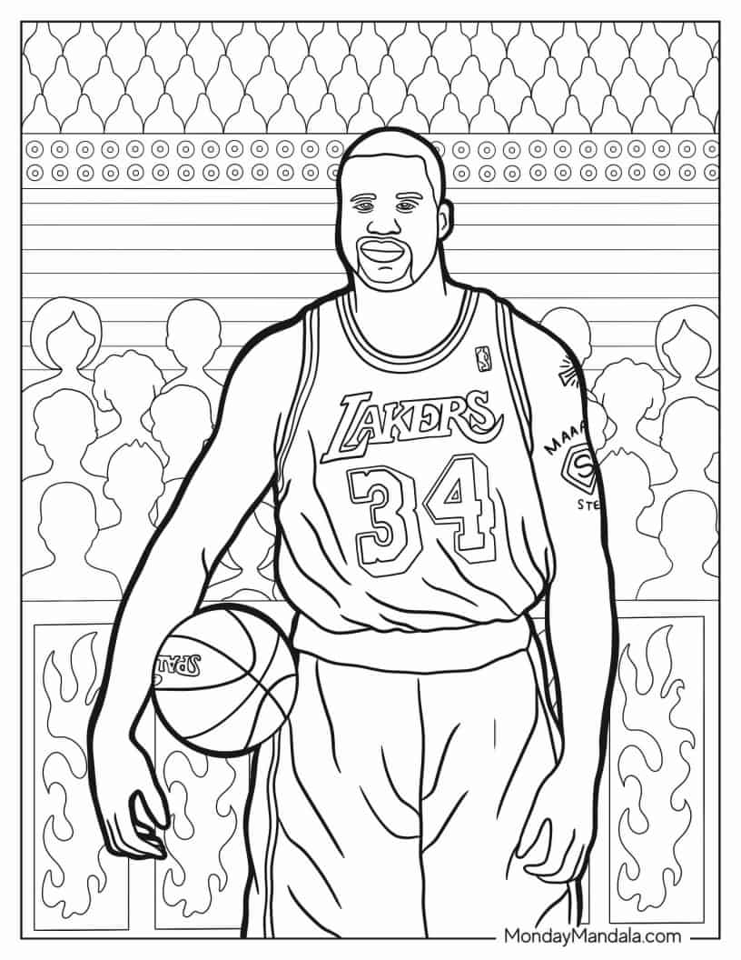 Shaquille O_Neal Basketball Player To Color coloring page
