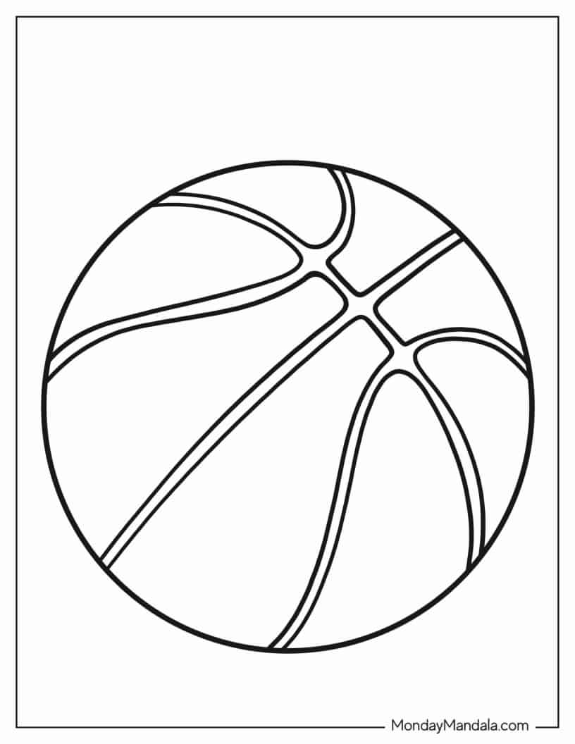 Simple Basketball To Color coloring page