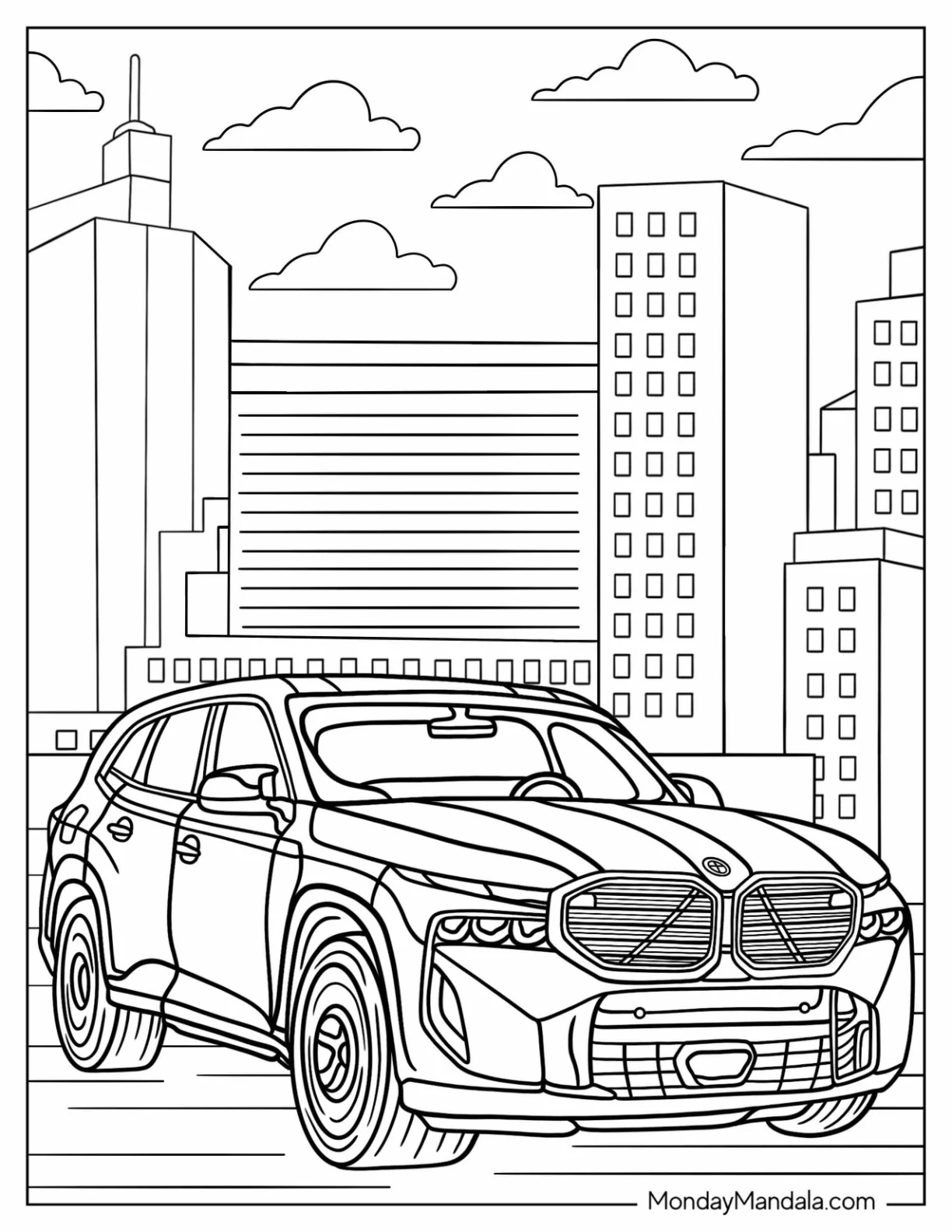 2024 BMW Coloring Page XM Label Red In The City coloring page