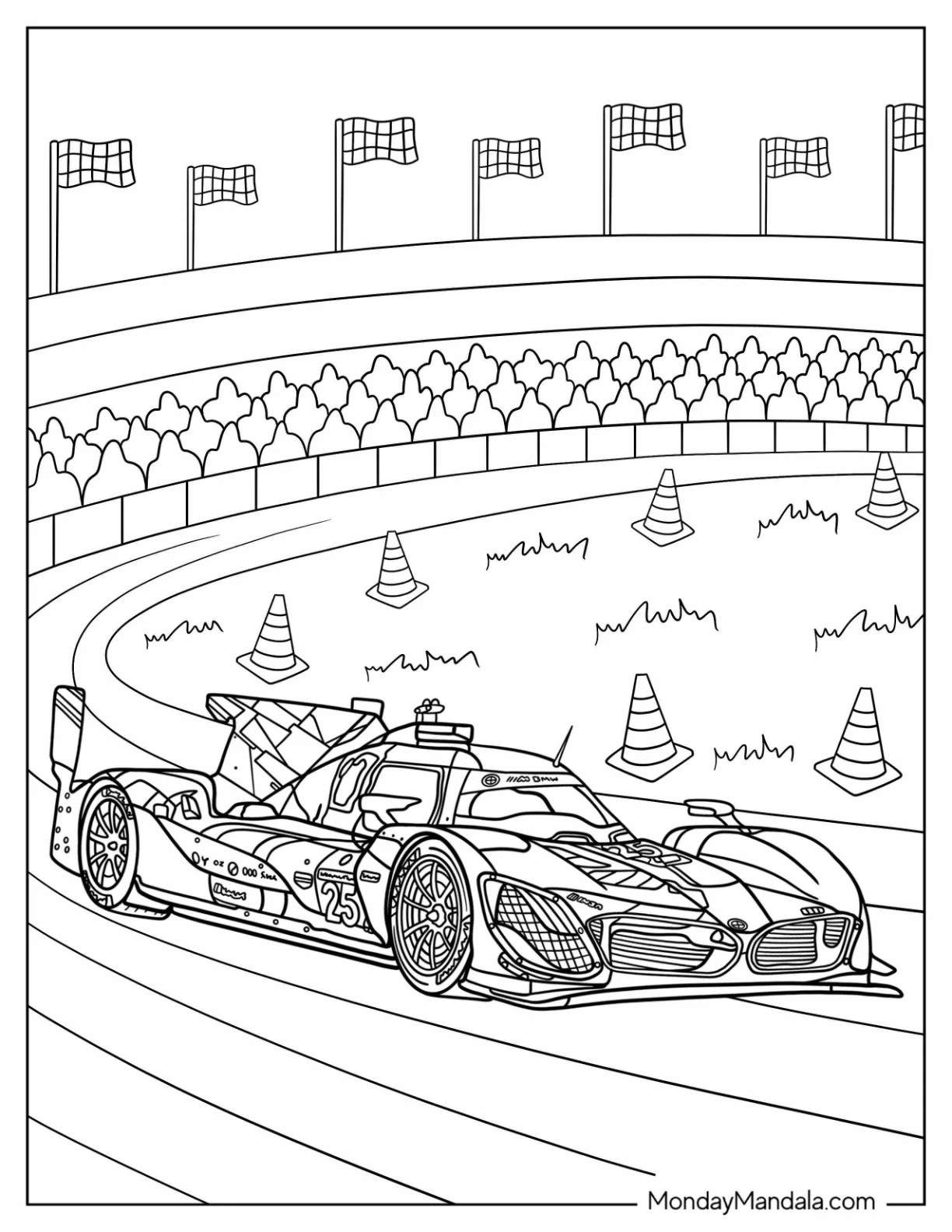 BMW Coloring Page Hybrid V8 GTP Racing coloring page