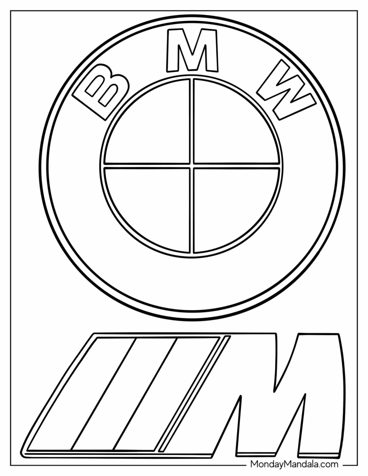 BMW Coloring Page Logo coloring page